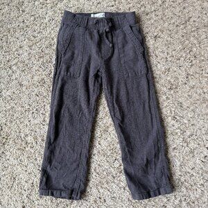 abercrombie kids grey linen pull-on pants with drawstring 5/6